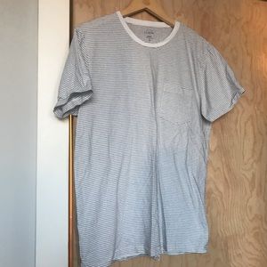 Gray and White Striped J Crew T shirt